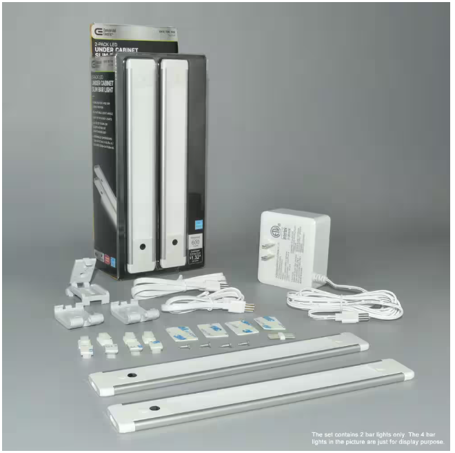 9 in. 2-Bar Plug-In LED Under Cabinet Light